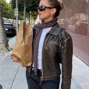 TheOpen Product / Open YY Classic Biker Jacket - Brown (Size 1)